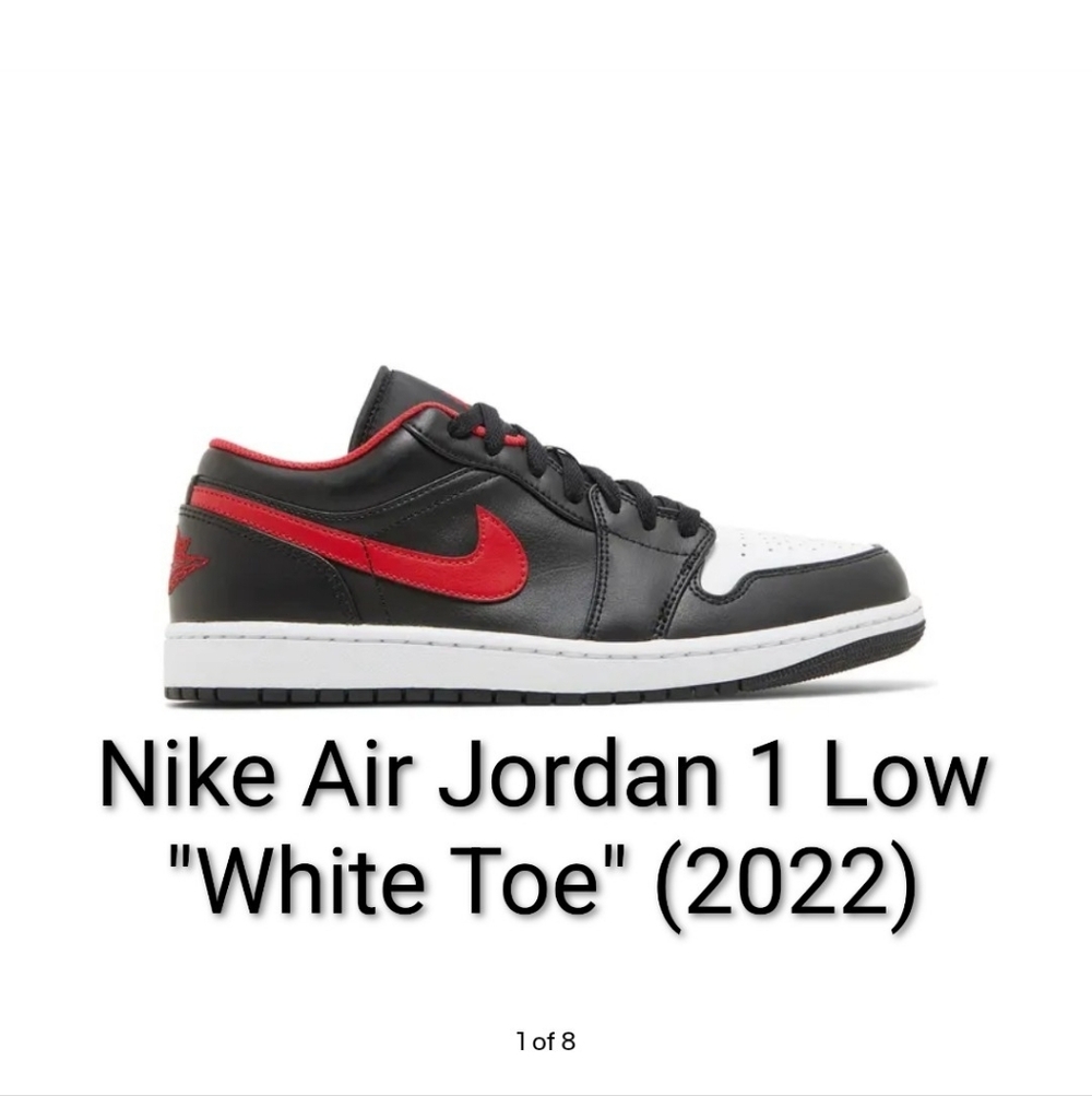 Air Jordan 1 Low "White Toe" (2022) Mens 11 EUC